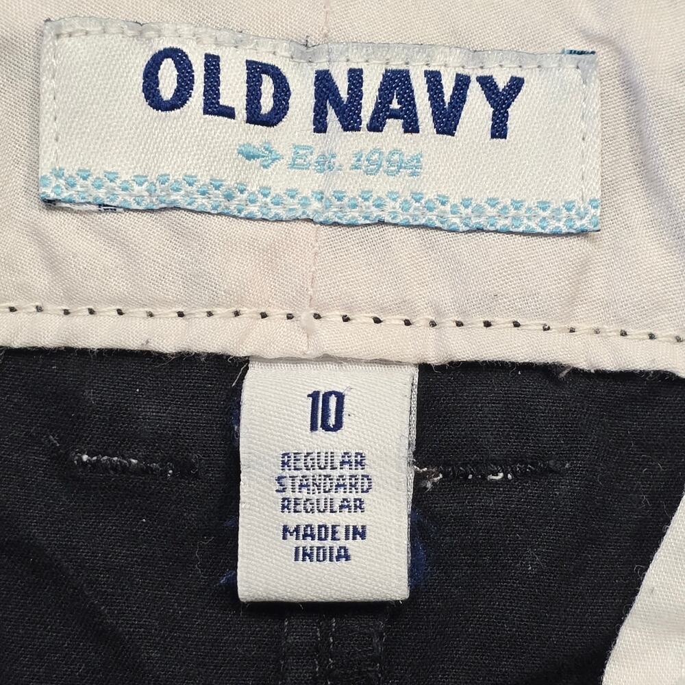 Old Navy Black Shorts Stretch Chinos Flat Front Casual Low Rise Women's Size 10 - Picture 4 of 7